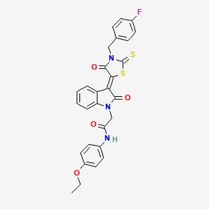 molecular formula C28H22FN3O4S2 B15083362 N-(4-ethoxyphenyl)-2-{(3Z)-3-[3-(4-fluorobenzyl)-4-oxo-2-thioxo-1,3-thiazolidin-5-ylidene]-2-oxo-2,3-dihydro-1H-indol-1-yl}acetamide CAS No. 617696-49-8