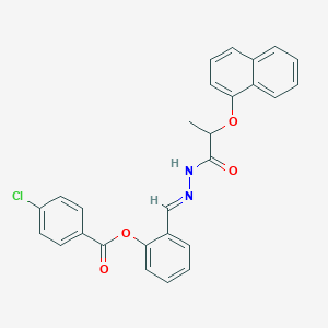 2-(2-(2-(1-Naphthyloxy)propanoyl)carbohydrazonoyl)phenyl 4-chlorobenzoate