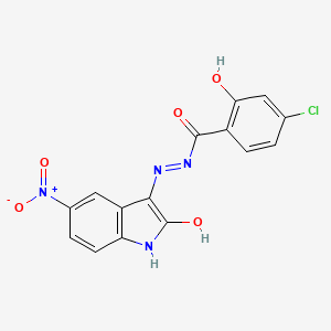 4-Chloro-2-hydroxy-N'-(5-nitro-2-oxoindolin-3-ylidene)benzohydrazide