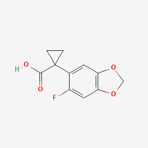 molecular formula C11H9FO4 B1508341 1-(6-fluoro-1,3-benzodioxol-5-yl)cyclopropane-1-carboxylic acid 