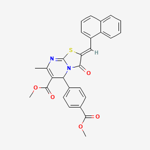 Methyl 5-(4-(methoxycarbonyl)phenyl)-7-methyl-2-(naphthalen-1-ylmethylene)-3-oxo-3,5-dihydro-2H-thiazolo[3,2-a]pyrimidine-6-carboxylate