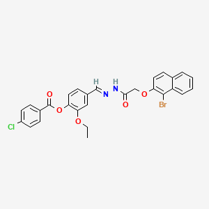 4-(2-(((1-BR-2-Naphthyl)oxy)AC)carbohydrazonoyl)-2-ethoxyphenyl 4-chlorobenzoate