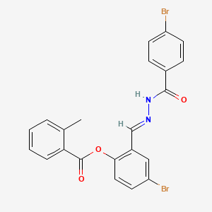 molecular formula C22H16Br2N2O3 B15083444 4-Bromo-2-(2-(4-bromobenzoyl)carbohydrazonoyl)phenyl 2-methylbenzoate CAS No. 767305-61-3