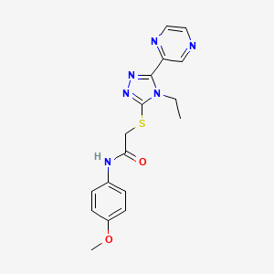 2-((4-Ethyl-5-(pyrazin-2-yl)-4H-1,2,4-triazol-3-yl)thio)-N-(4-methoxyphenyl)acetamide