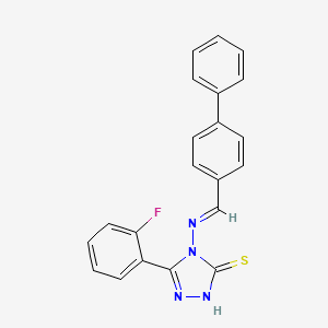 4-(([1,1'-Biphenyl]-4-ylmethylene)amino)-3-(2-fluorophenyl)-1H-1,2,4-triazole-5(4H)-thione