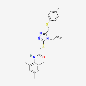 2-((4-Allyl-5-((p-tolylthio)methyl)-4H-1,2,4-triazol-3-yl)thio)-N-mesitylacetamide