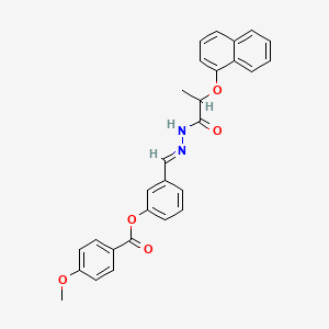 3-(2-(2-(1-Naphthyloxy)propanoyl)carbohydrazonoyl)phenyl 4-methoxybenzoate