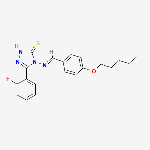 3-(2-Fluorophenyl)-4-((4-(pentyloxy)benzylidene)amino)-1H-1,2,4-triazole-5(4H)-thione