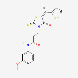 N-(3-Methoxyphenyl)-3-[(5E)-4-oxo-5-(2-thienylmethylene)-2-thioxo-1,3-thiazolidin-3-YL]propanamide