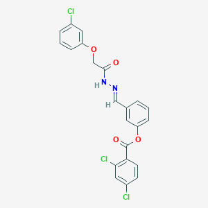 3-(2-((3-Chlorophenoxy)acetyl)carbohydrazonoyl)phenyl 2,4-dichlorobenzoate