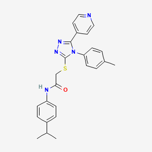 molecular formula C25H25N5OS B15083563 2-{[4-(4-methylphenyl)-5-(pyridin-4-yl)-4H-1,2,4-triazol-3-yl]sulfanyl}-N-[4-(propan-2-yl)phenyl]acetamide 