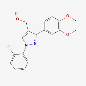 molecular formula C18H15FN2O3 B15083567 (1-(2-Fluorophenyl)-3-(2,3-dihydrobenzo[B][1,4]dioxin-7-YL)-1H-pyrazol-4-YL)methanol CAS No. 618383-43-0