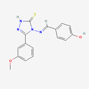 molecular formula C16H14N4O2S B15083579 4-(((3-Mercapto-5-(3-methoxyphenyl)-4H-1,2,4-triazol-4-yl)imino)methyl)phenol CAS No. 613249-00-6