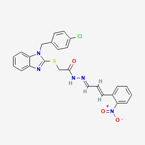 2-{[1-(4-Chlorobenzyl)-1H-benzimidazol-2-YL]sulfanyl}-N'-[(E,2E)-3-(2-nitrophenyl)-2-propenylidene]acetohydrazide