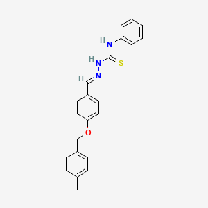 molecular formula C22H21N3OS B15083597 (2E)-2-{4-[(4-methylbenzyl)oxy]benzylidene}-N-phenylhydrazinecarbothioamide 