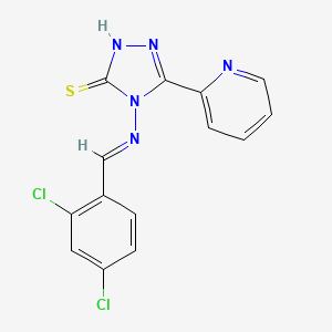 molecular formula C14H9Cl2N5S B15083613 4-((2,4-Dichlorobenzylidene)amino)-5-(2-pyridinyl)-4H-1,2,4-triazole-3-thiol CAS No. 497823-82-2