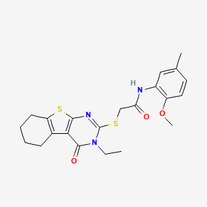 2-[(3-ethyl-4-oxo-3,4,5,6,7,8-hexahydro[1]benzothieno[2,3-d]pyrimidin-2-yl)sulfanyl]-N-(2-methoxy-5-methylphenyl)acetamide