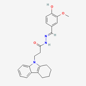 N'-[(E)-(4-hydroxy-3-methoxyphenyl)methylidene]-3-(1,2,3,4-tetrahydro-9H-carbazol-9-yl)propanehydrazide