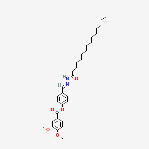 [4-[(E)-(hexadecanoylhydrazinylidene)methyl]phenyl] 3,4-dimethoxybenzoate