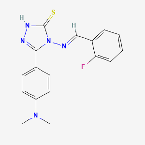 5-[4-(Dimethylamino)phenyl]-4-{[(E)-(2-fluorophenyl)methylidene]amino}-4H-1,2,4-triazol-3-YL hydrosulfide