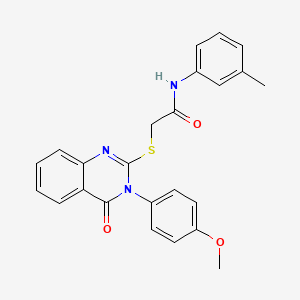 molecular formula C24H21N3O3S B15083752 2-{[3-(4-Methoxyphenyl)-4-oxo-3,4-dihydro-2-quinazolinyl]sulfanyl}-N-(3-methylphenyl)acetamide 