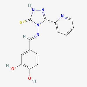 4-((3,4-Dihydroxybenzylidene)amino)-3-(pyridin-2-yl)-1H-1,2,4-triazole-5(4H)-thione