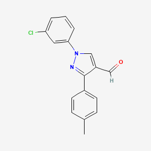 molecular formula C17H13ClN2O B15083786 1-(3-Chlorophenyl)-3-P-tolyl-1H-pyrazole-4-carbaldehyde CAS No. 618098-63-8