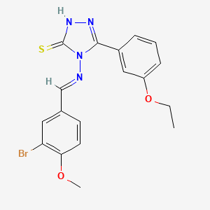 molecular formula C18H17BrN4O2S B15083790 4-{[(E)-(3-bromo-4-methoxyphenyl)methylidene]amino}-5-(3-ethoxyphenyl)-4H-1,2,4-triazole-3-thiol CAS No. 613249-85-7