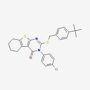 2-[(4-tert-butylbenzyl)sulfanyl]-3-(4-chlorophenyl)-5,6,7,8-tetrahydro[1]benzothieno[2,3-d]pyrimidin-4(3H)-one