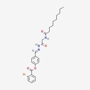 molecular formula C26H32BrN3O4 B15083842 4-(2-((Decanoylamino)acetyl)carbohydrazonoyl)phenyl 2-bromobenzoate CAS No. 765284-70-6