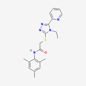 2-{[4-ethyl-5-(pyridin-2-yl)-4H-1,2,4-triazol-3-yl]sulfanyl}-N-(2,4,6-trimethylphenyl)acetamide