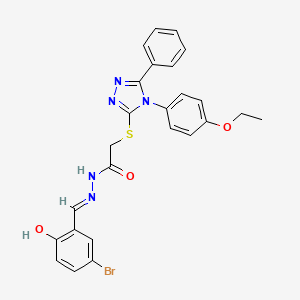 N'-[(E)-(5-bromo-2-hydroxyphenyl)methylidene]-2-{[4-(4-ethoxyphenyl)-5-phenyl-4H-1,2,4-triazol-3-yl]sulfanyl}acetohydrazide