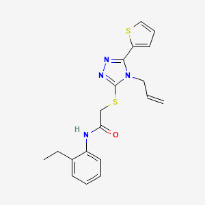 molecular formula C19H20N4OS2 B15083895 N-(2-ethylphenyl)-2-{[4-(prop-2-en-1-yl)-5-(thiophen-2-yl)-4H-1,2,4-triazol-3-yl]sulfanyl}acetamide CAS No. 573695-76-8