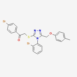 molecular formula C24H19Br2N3O2S B15083900 1-(4-Bromophenyl)-2-({4-(2-bromophenyl)-5-[(4-methylphenoxy)methyl]-4H-1,2,4-triazol-3-YL}sulfanyl)ethanone CAS No. 618441-31-9