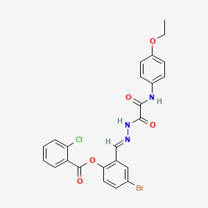 4-BR-2-(2-((4-Ethoxyanilino)(oxo)acetyl)carbohydrazonoyl)phenyl 2-chlorobenzoate