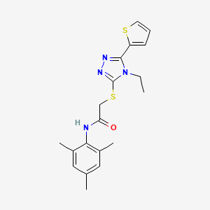 2-{[4-ethyl-5-(thiophen-2-yl)-4H-1,2,4-triazol-3-yl]sulfanyl}-N-(2,4,6-trimethylphenyl)acetamide