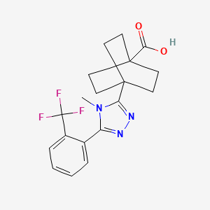 B1508392 4-(4-Methyl-5-(2-(trifluoromethyl)phenyl)-4H-1,2,4-triazol-3-yl)bicyclo[2.2.2]octane-1-carboxylic acid CAS No. 935273-84-0