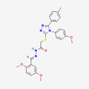 N'-[(E)-(2,5-dimethoxyphenyl)methylidene]-2-{[4-(4-methoxyphenyl)-5-(4-methylphenyl)-4H-1,2,4-triazol-3-yl]sulfanyl}acetohydrazide