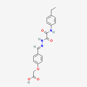 molecular formula C19H19N3O5 B15083933 (4-(2-((4-Ethylanilino)(oxo)acetyl)carbohydrazonoyl)phenoxy)acetic acid CAS No. 765312-31-0