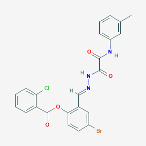 4-Bromo-2-(2-(oxo(3-toluidino)acetyl)carbohydrazonoyl)phenyl 2-chlorobenzoate