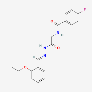 molecular formula C18H18FN3O3 B15083958 N-[2-[(2E)-2-[(2-ethoxyphenyl)methylidene]hydrazinyl]-2-oxoethyl]-4-fluorobenzamide 