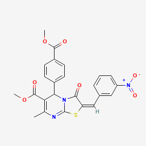 methyl (2E)-5-[4-(methoxycarbonyl)phenyl]-7-methyl-2-(3-nitrobenzylidene)-3-oxo-2,3-dihydro-5H-[1,3]thiazolo[3,2-a]pyrimidine-6-carboxylate