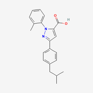 molecular formula C21H22N2O2 B15083970 3-(4-Isobutylphenyl)-1-O-tolyl-1H-pyrazole-5-carboxylic acid CAS No. 618102-98-0