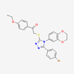 2-((5-(4-Bromophenyl)-4-(2,3-dihydrobenzo[b][1,4]dioxin-6-yl)-4H-1,2,4-triazol-3-yl)thio)-1-(4-ethoxyphenyl)ethanone