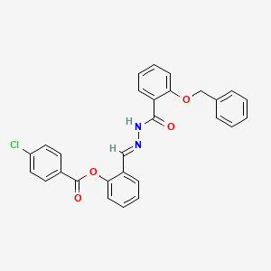 molecular formula C28H21ClN2O4 B15083981 2-(2-(2-(Benzyloxy)benzoyl)carbohydrazonoyl)phenyl 4-chlorobenzoate CAS No. 769142-91-8