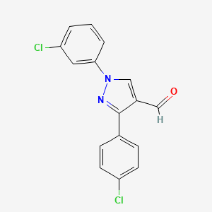 1-(3-Chlorophenyl)-3-(4-chlorophenyl)-1H-pyrazole-4-carbaldehyde