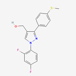 (1-(2,4-Difluorophenyl)-3-(4-(methylthio)phenyl)-1H-pyrazol-4-YL)methanol