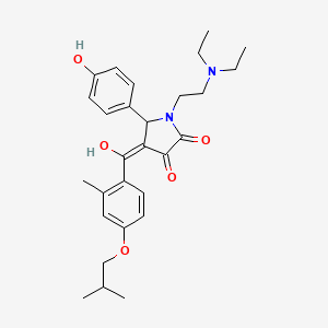 (4E)-1-[2-(diethylamino)ethyl]-4-{hydroxy[2-methyl-4-(2-methylpropoxy)phenyl]methylidene}-5-(4-hydroxyphenyl)pyrrolidine-2,3-dione