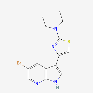 molecular formula C14H15BrN4S B1508400 2-Thiazolamine, 4-(5-bromo-1H-pyrrolo[2,3-b]pyridin-3-yl)-N,N-diethyl- 