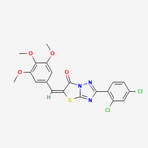 (5E)-2-(2,4-dichlorophenyl)-5-(3,4,5-trimethoxybenzylidene)[1,3]thiazolo[3,2-b][1,2,4]triazol-6(5H)-one